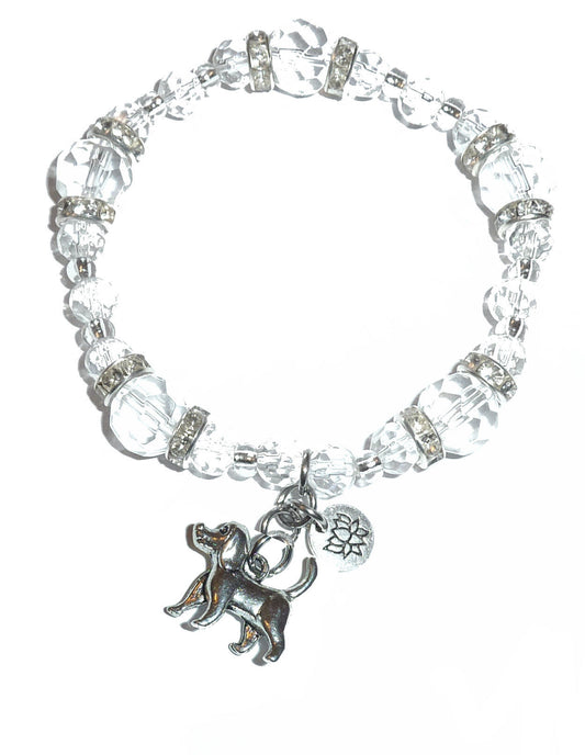 Dog Charm Bracelet - Crystal Stretch