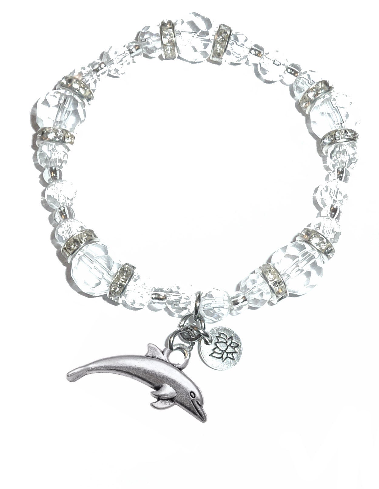 Dolphin Charm Bracelet - Crystal Stretch