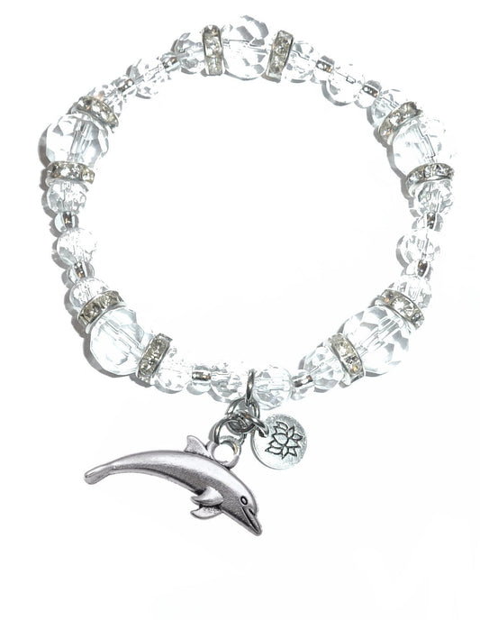 Dolphin Charm Bracelet - Crystal Stretch