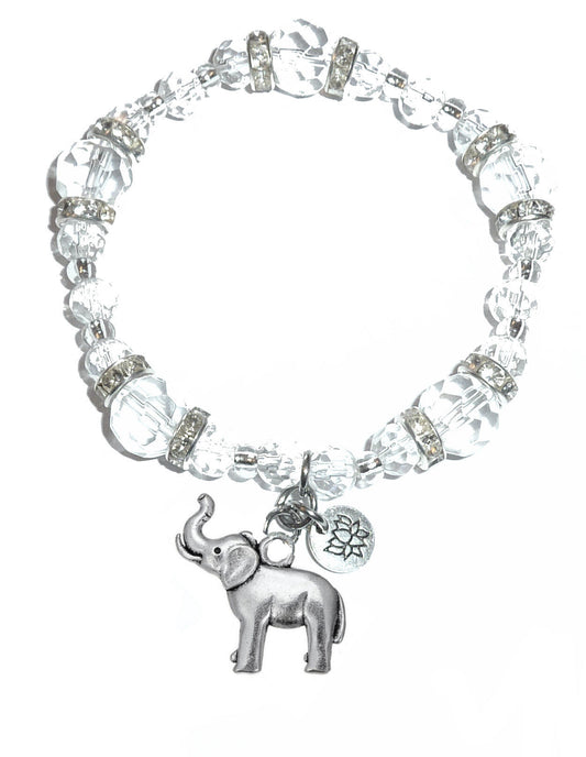 Elephant Charm Bracelet - Crystal Stretch