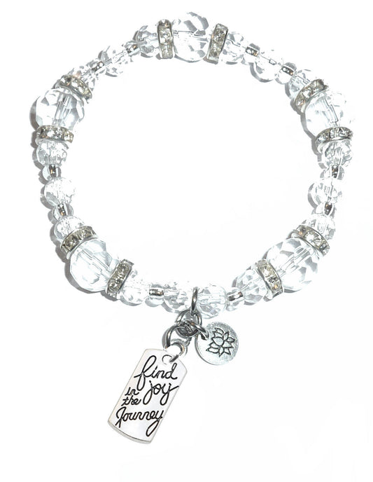 Find Joy In The Journey Charm Bracelet - Crystal Stretch