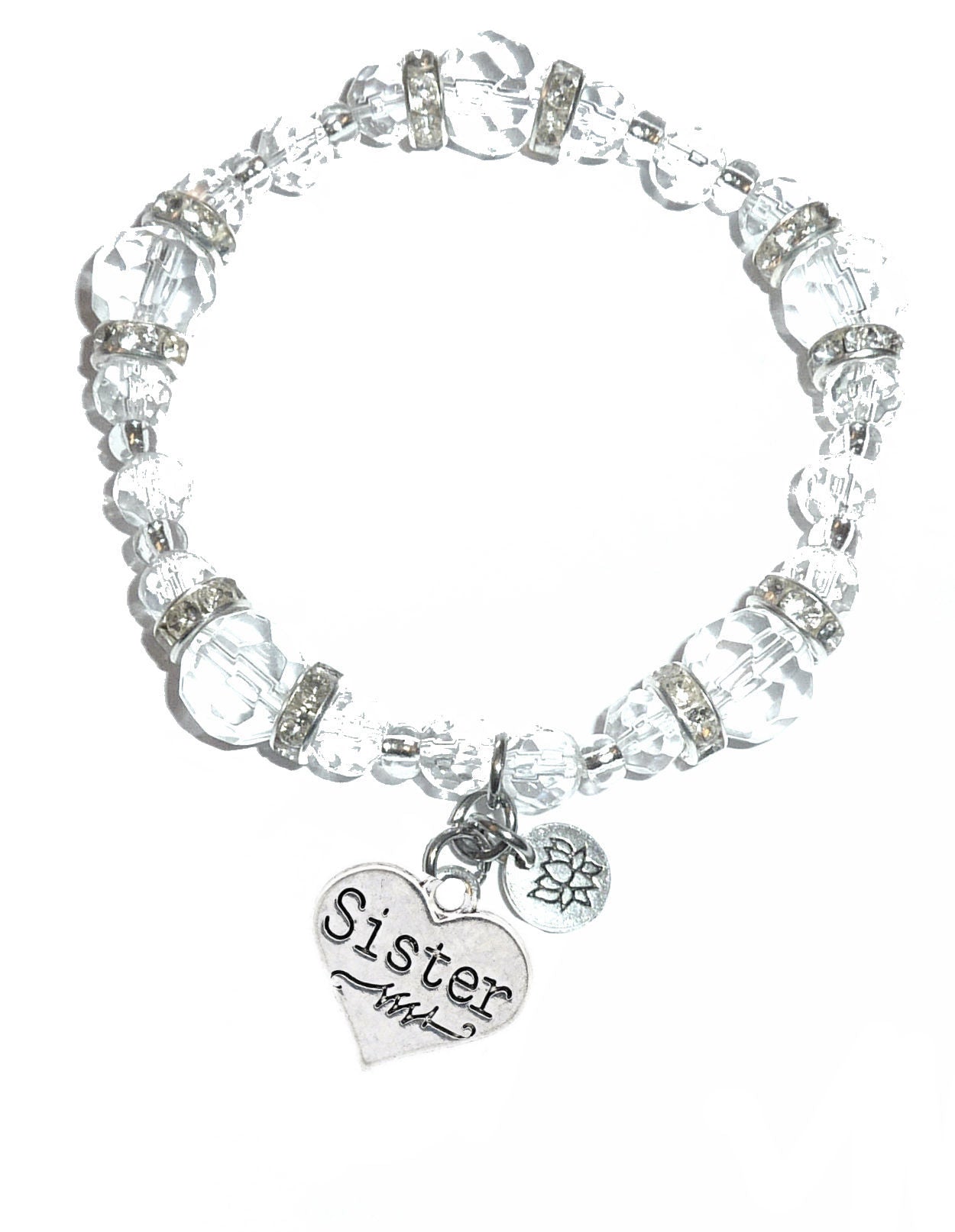 Sister Charm Bracelet - Crystal Stretch