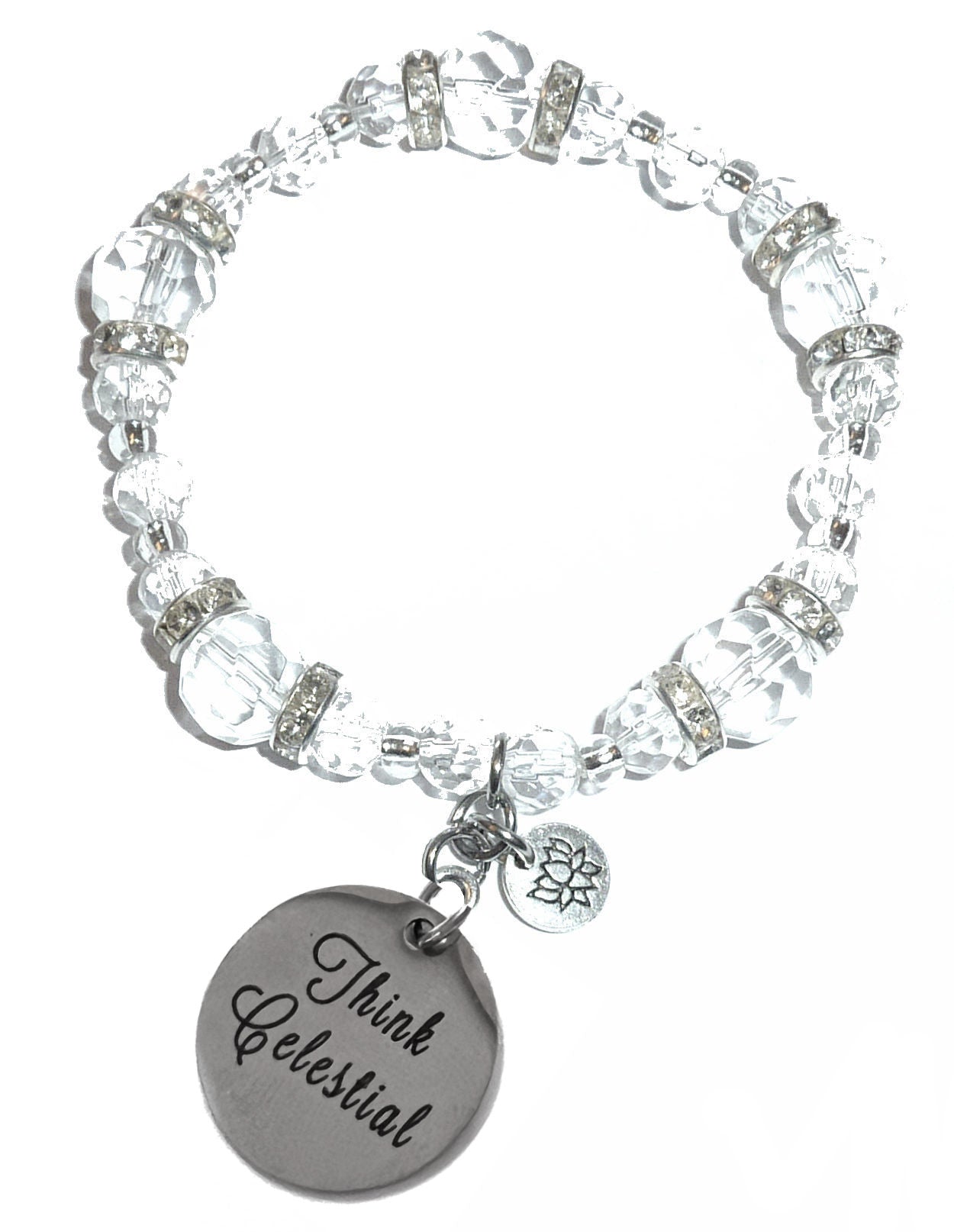 Think Celestial - Crystal Charm Bracelet - Crystal Stretch Bracelet