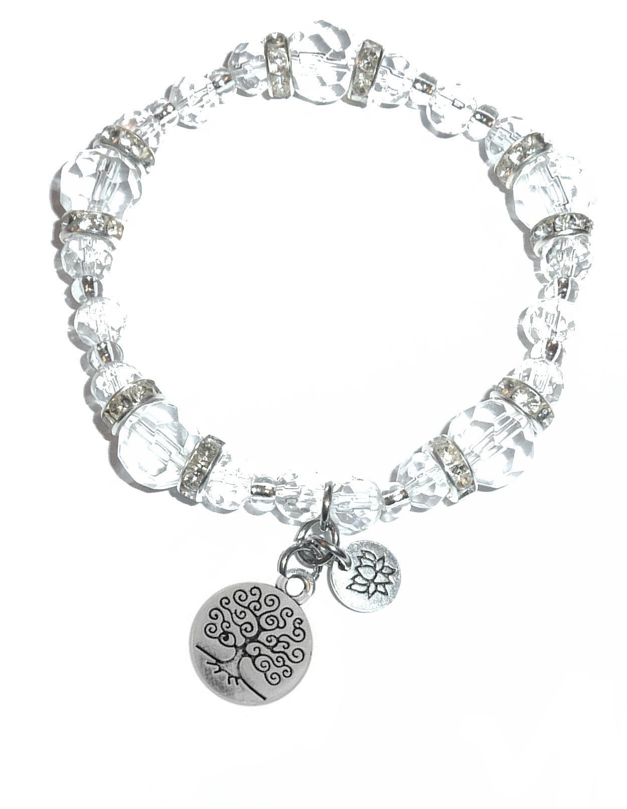 Tree Of Life Charm Bracelet - Crystal Stretch