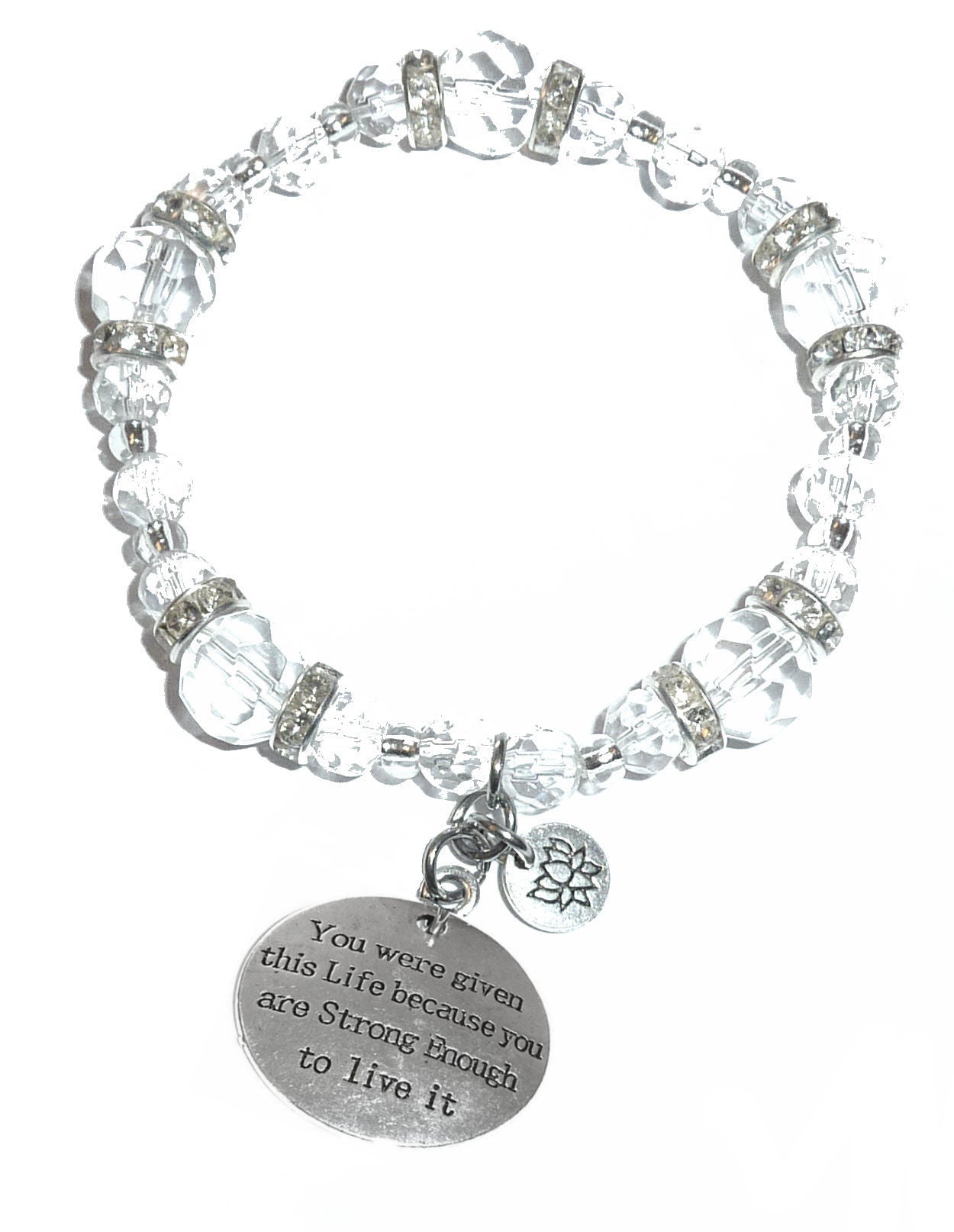 You Were Given This Life Crystal Charm Bracelet - Crystal Stretch Bracelet