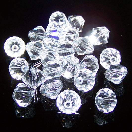 Bi-cone 4mm Glass Crystal faceted beads, 100 beads per strand