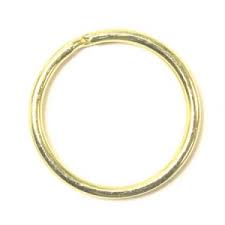19mm GOLD Plated round key chain ring - 100 Count