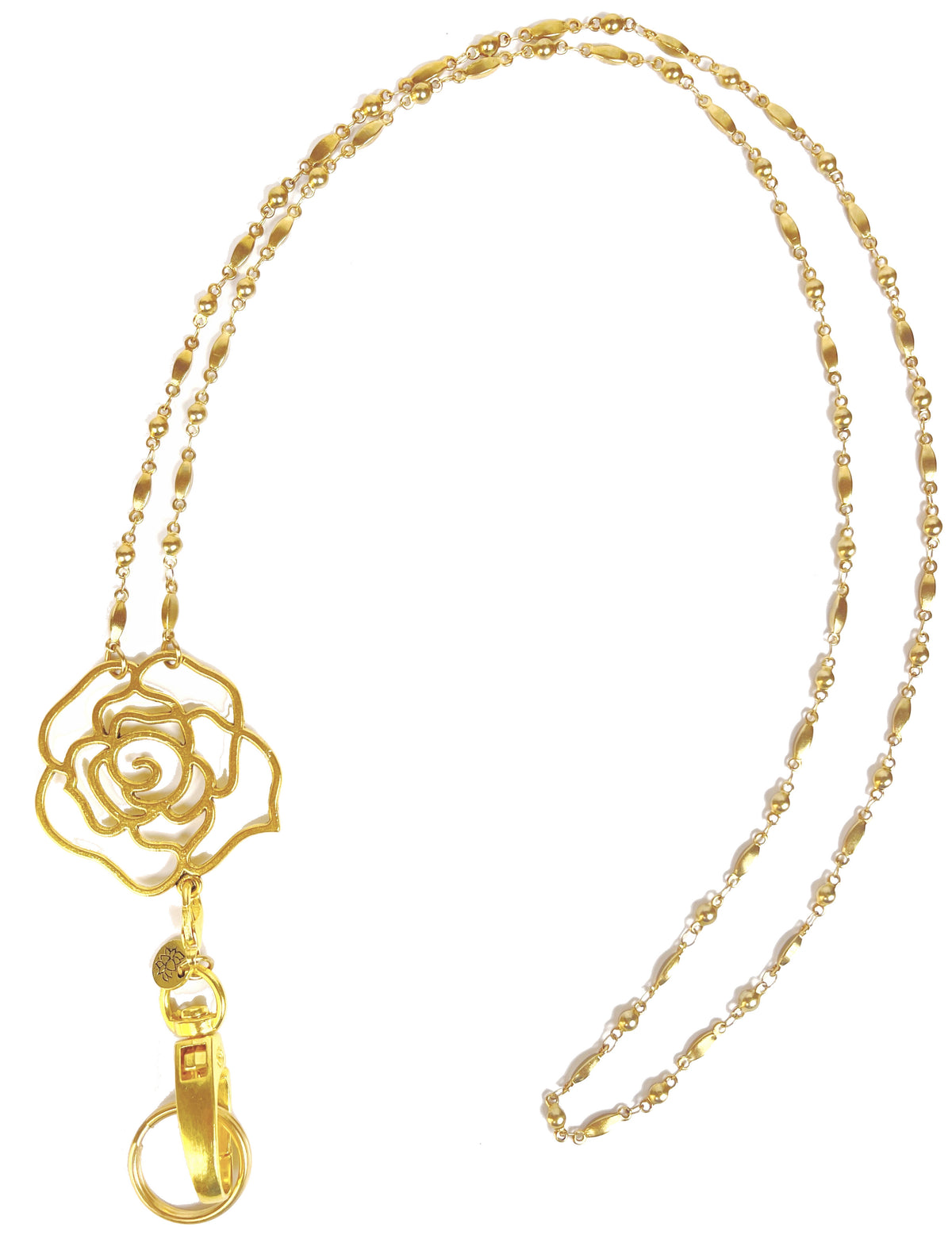 Gold Rose Women's Lanyard Strong Stainless Steel Chain, Trendy ID Badg ...