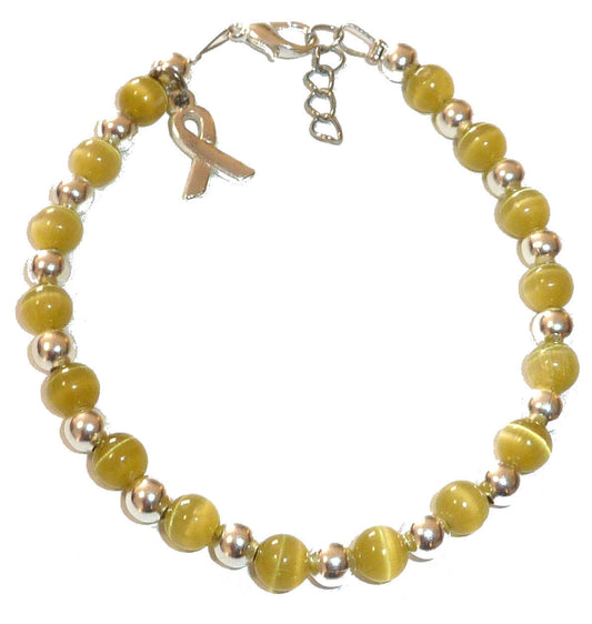 Golden (Childhood Cancers) Packaged Cancer Awareness Bracelet 6mm