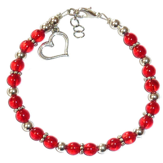 Heart Disease Awareness Beaded Women's Wire & Clasp Red Heart Bracelet, One Size fits Most, Comes Packaged. Wear to Show Support or Fundraising.…