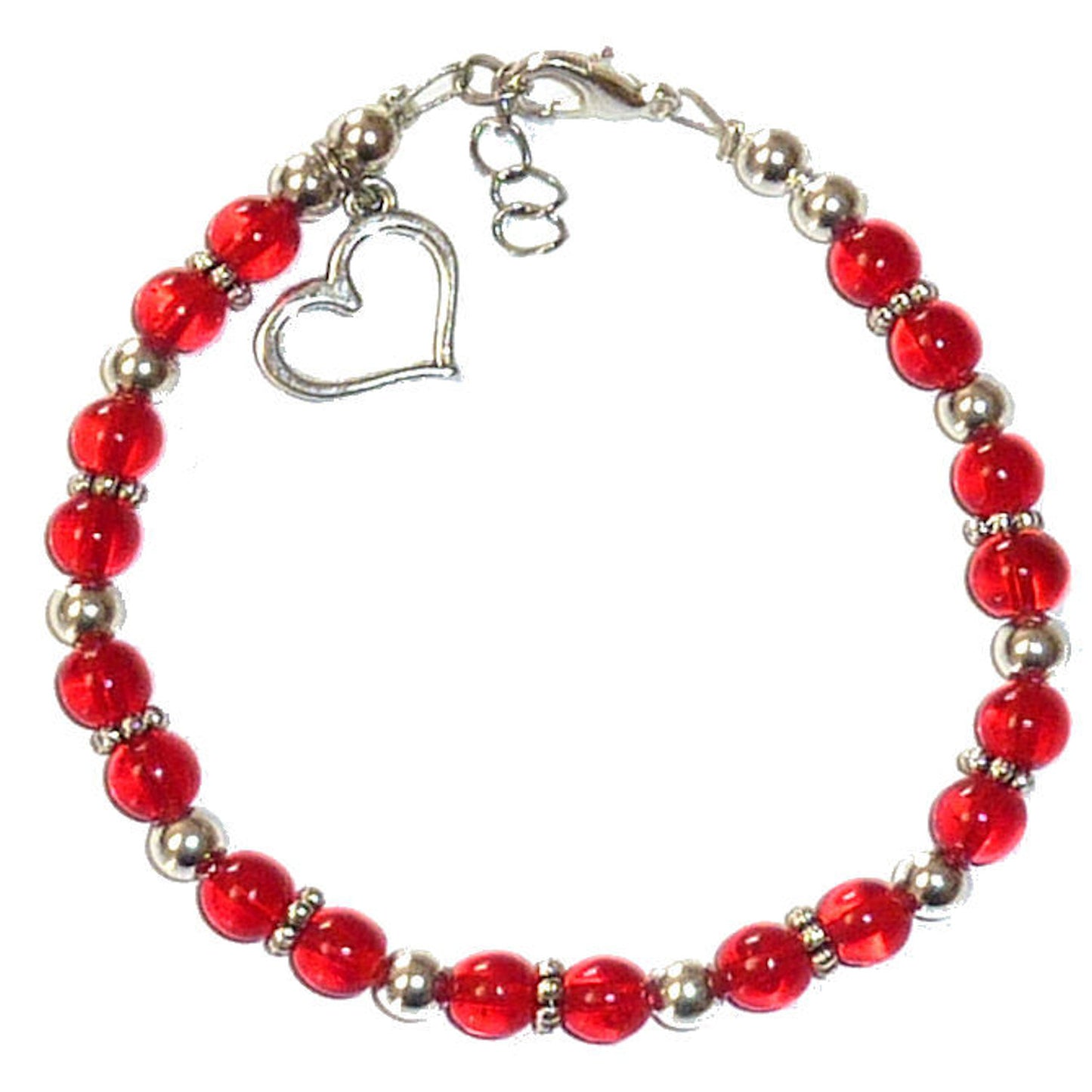 Heart Disease Awareness Beaded Women's Wire & Clasp Red Heart Bracelet, One Size fits Most, Comes Packaged. Wear to Show Support or Fundraising.…