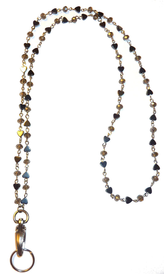 Hematite  Chain Fashion Lanyard 34" NON Breakaway