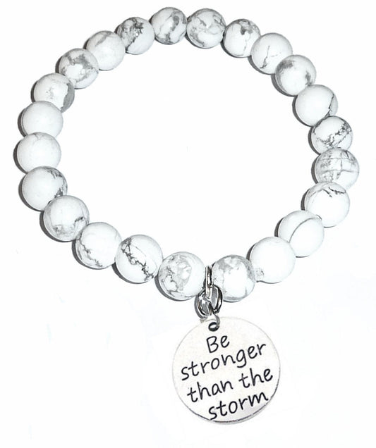 Strengthening Howlite Bracelet - Be Stronger Than The Storm