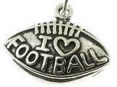 Pewter Silver Tone charm - I Love Football