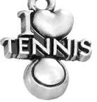 Pewter Silver Tone charm - I Love Tennis