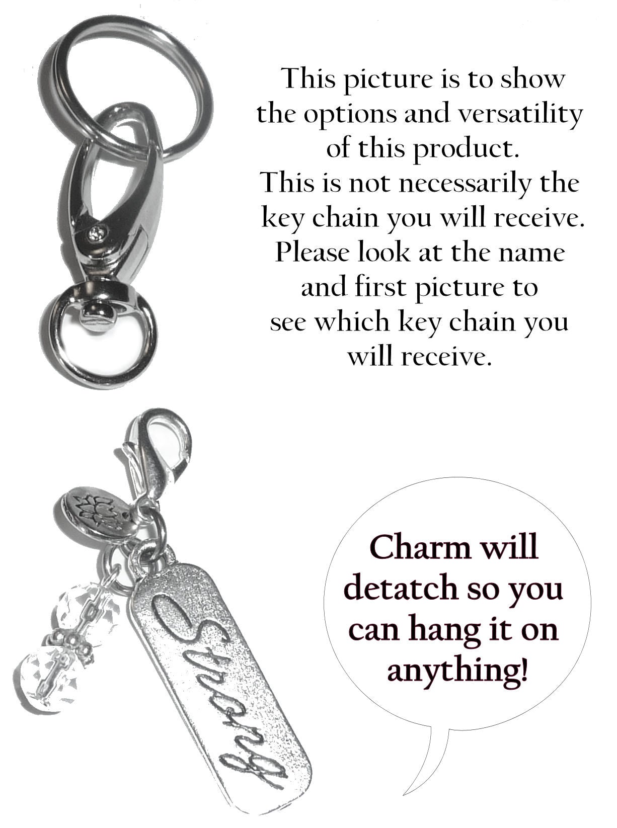 (Autism) Charm Key Chain Ring, Women's Purse or Necklace Charm, Comes in a Gift Box!