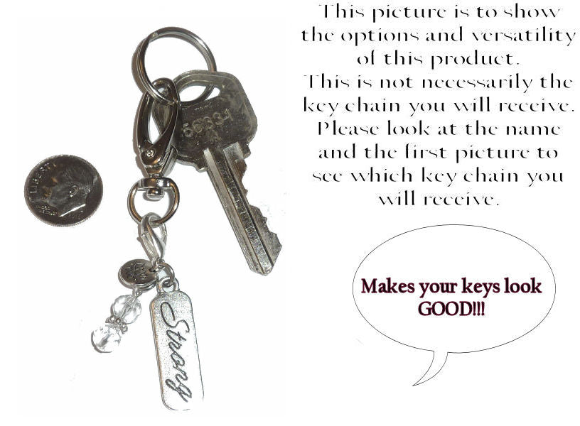 (September) Birthstone Charm Key Chain Ring, Women's Purse or Necklace Charm, Comes in a Gift Box!