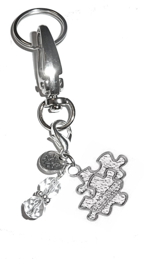 (Autism) Charm Key Chain Ring, Women's Purse or Necklace Charm, Comes in a Gift Box!