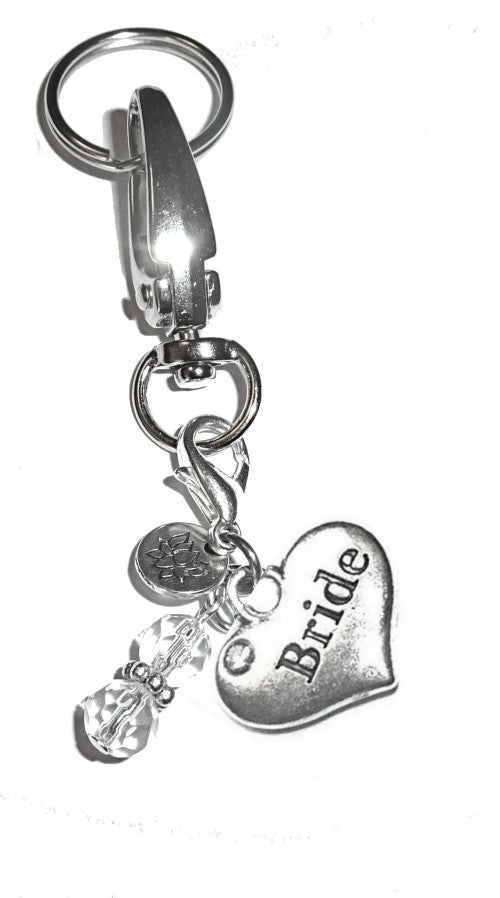 Bride - Charm Key Chain Ring, Women's Purse or Necklace Charm, Comes in a Gift Box!