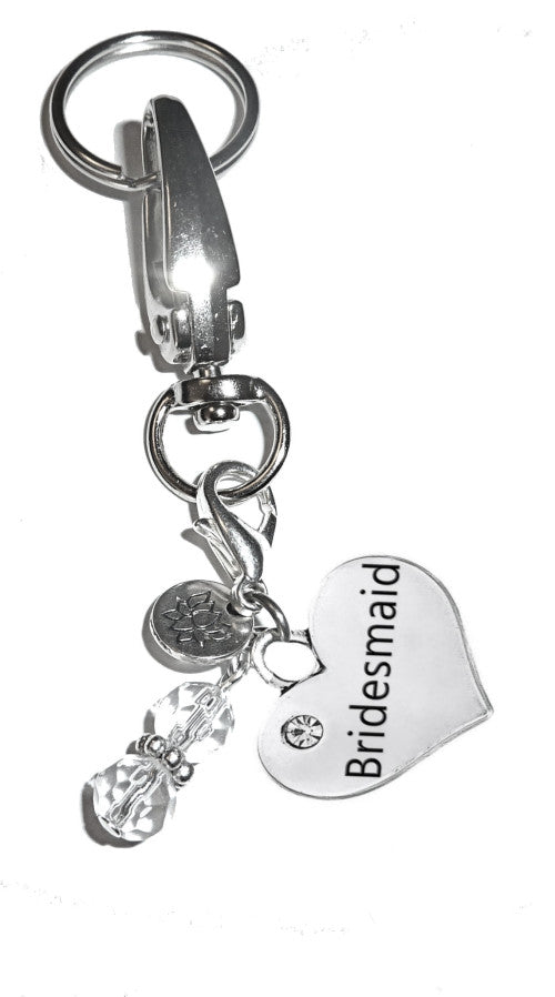 Bridesmaid - Charm Key Chain Ring, Women's Purse or Necklace Charm, Comes in a Gift Box!