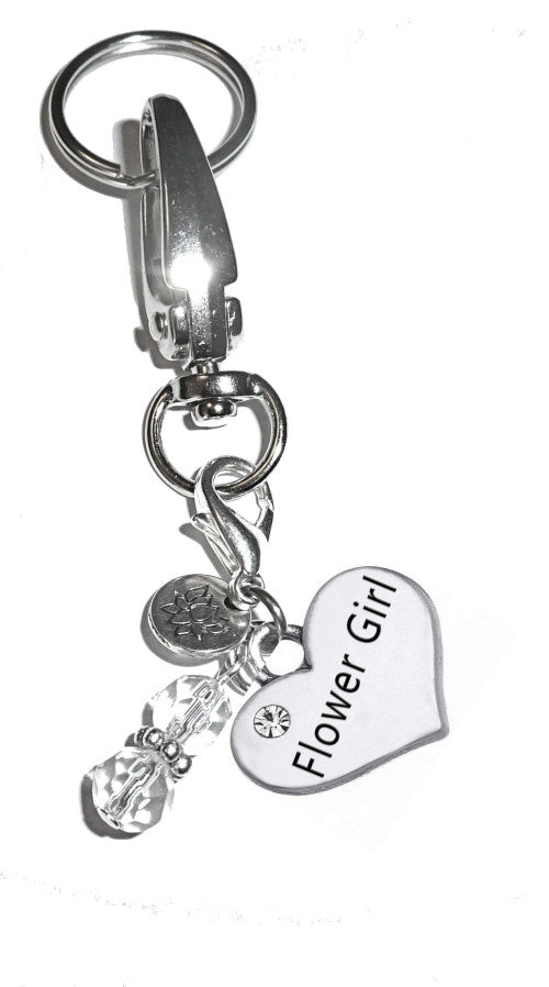 Flower Girl - Charm Key Chain Ring, Women's Purse or Necklace Charm, Comes in a Gift Box!
