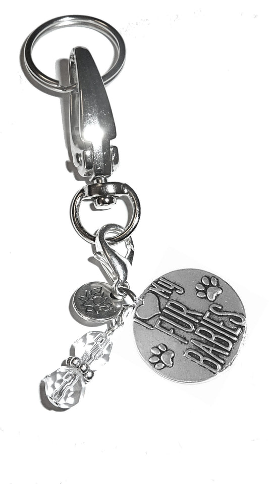 I Love My Fur Babies Keychain Charm - Women's Purse or Necklace Charm - Comes in a Gift Box!