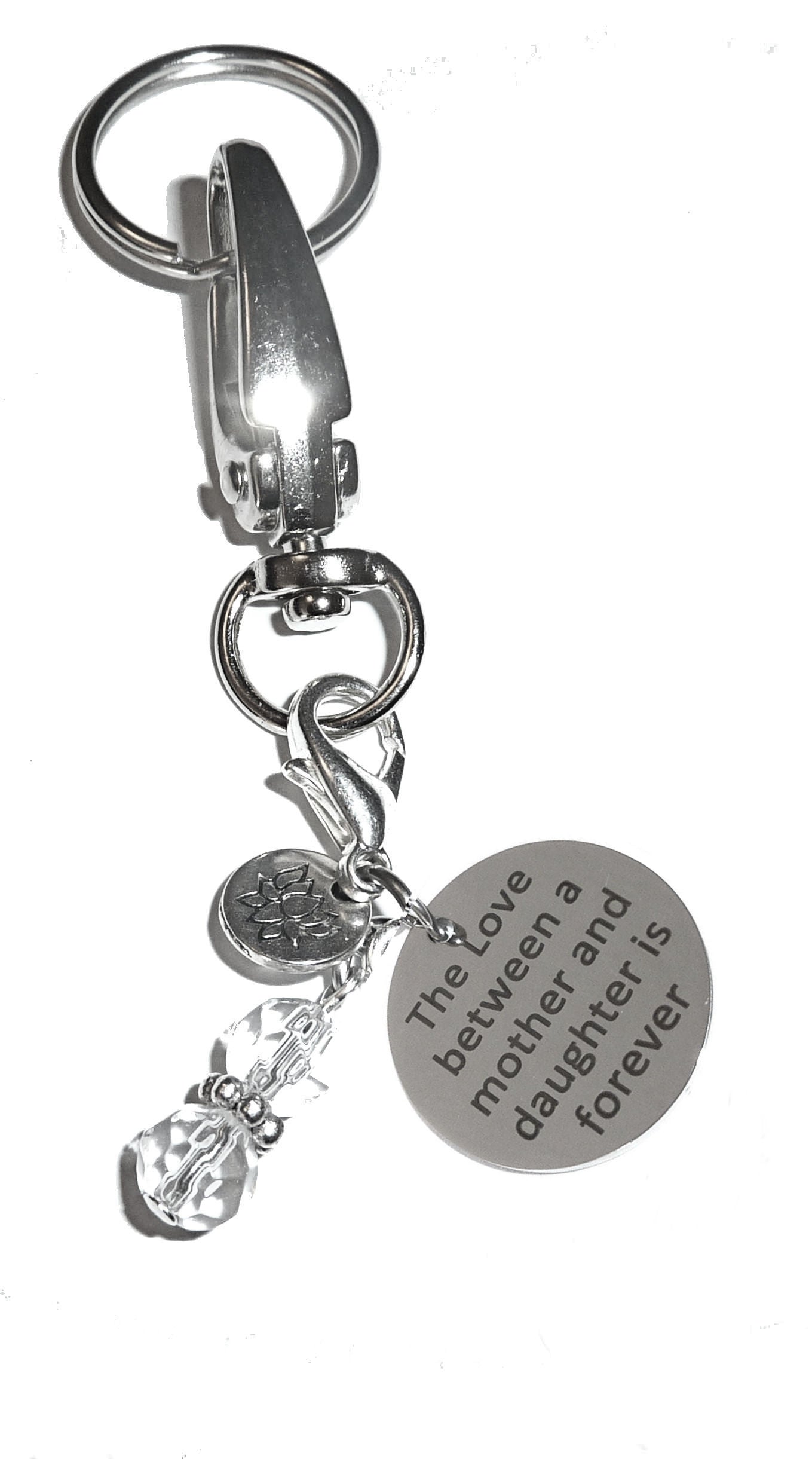 Love Between A Mother & Daughter Keychain Charm - Women's Purse or Necklace Charm - Comes in a Gift Box!