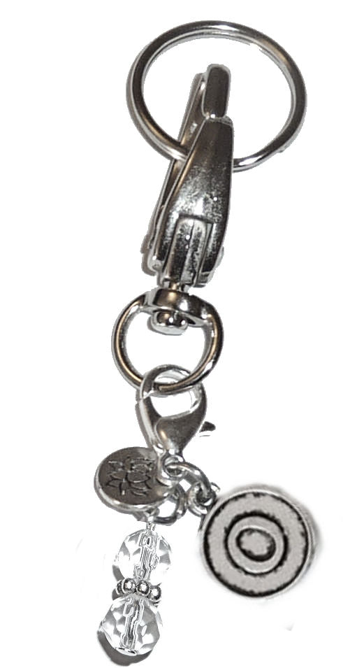 (O) Initial Charm Key Chain Ring, Women's Purse or Necklace Charm, Comes in a Gift Box!