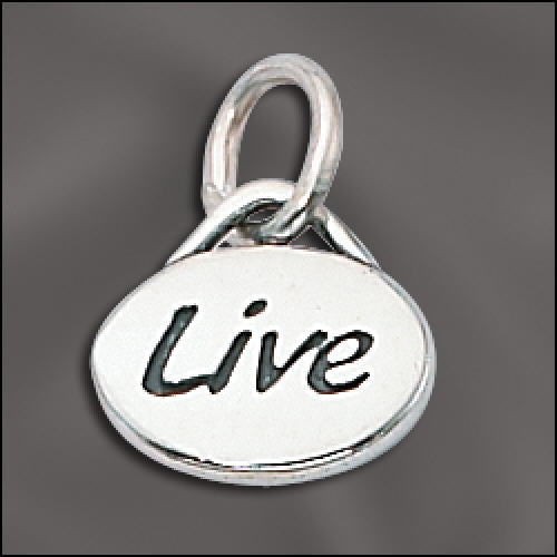 LIVE Message Charm .925 Sterling Silver