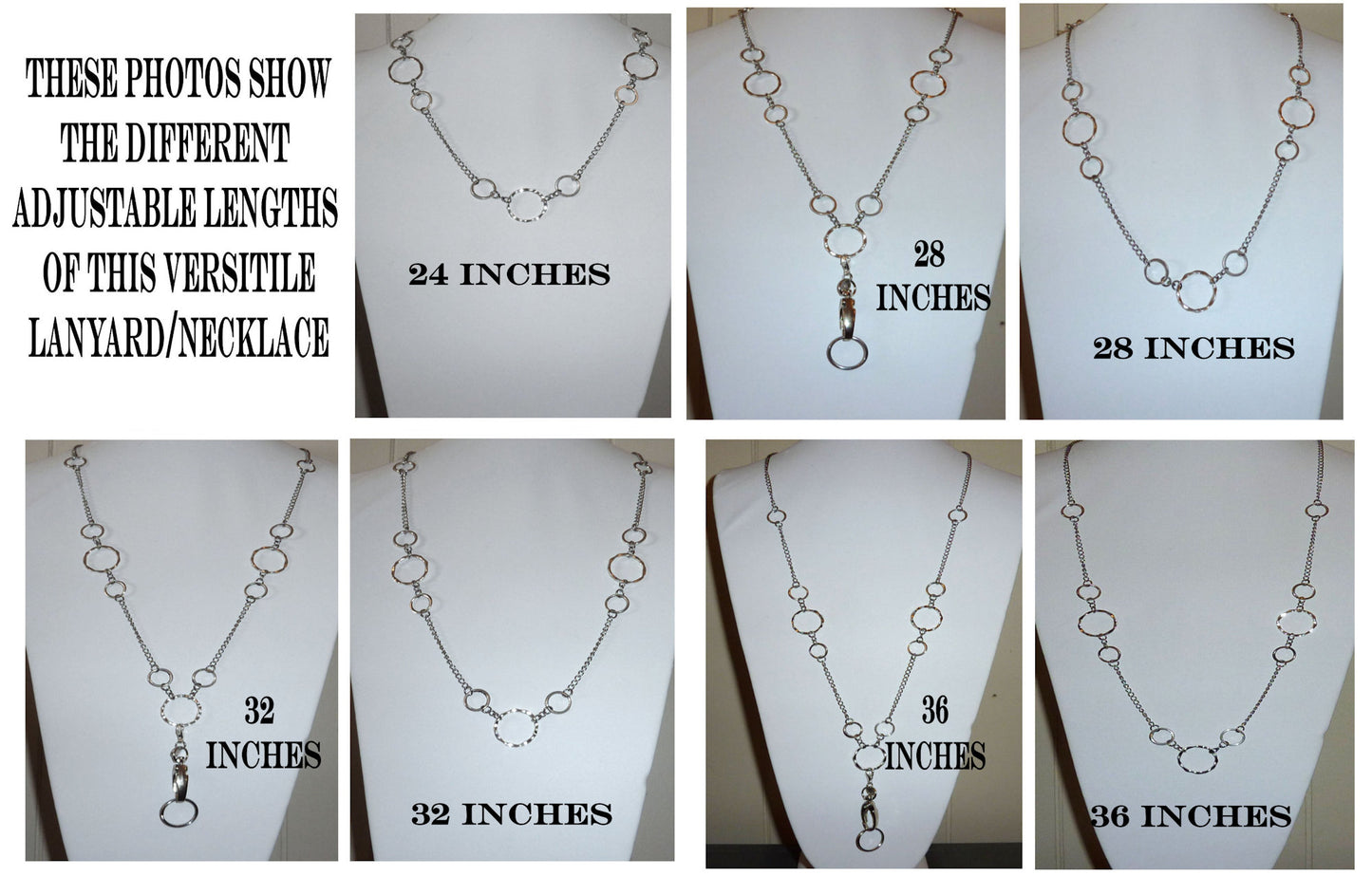Looks Like Jewelry! Women's Fashion Necklace Lanyard, Adjustable from 24" to 36" - NON Breakaway