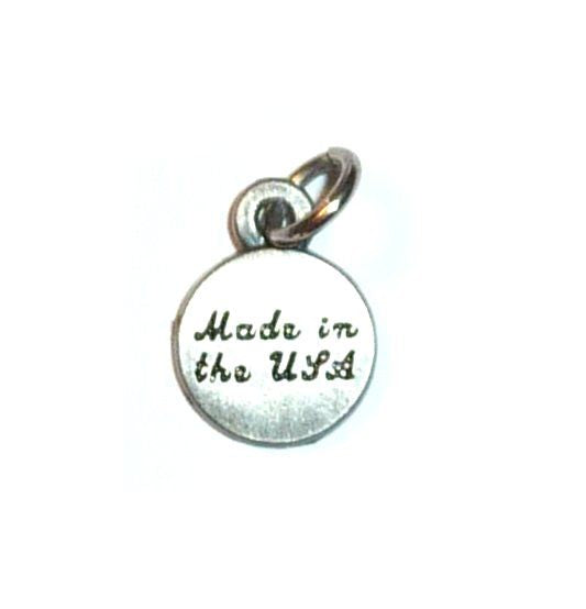 Made in the USA Charm Antiqued Silver Plated - No Ring - 100 Count