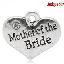 Pewter Silver Tone Message Charm - Mother of the Bride