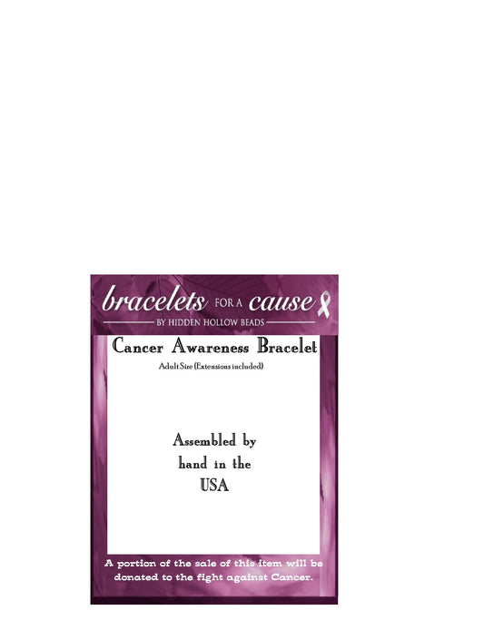 Cancer Awareness Bracelets Cards - For Wire Bracelets 100