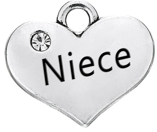 Pewter Silver Tone charm - Niece