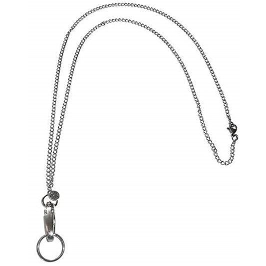 Silver Lanyard - Stainless Steel Lanyard For ID Badges - 34"
