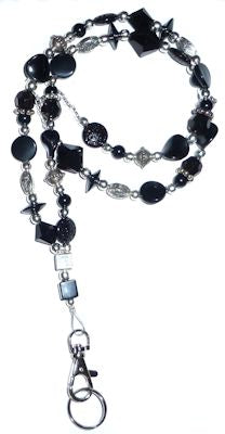 Slim Black Fashion Lanyard with break away magnetic clasp
