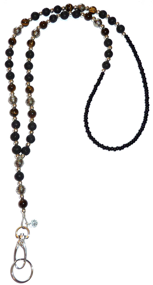 Tigers Eye Slim Fashion Lanyard 34" NON Breakaway - Strong