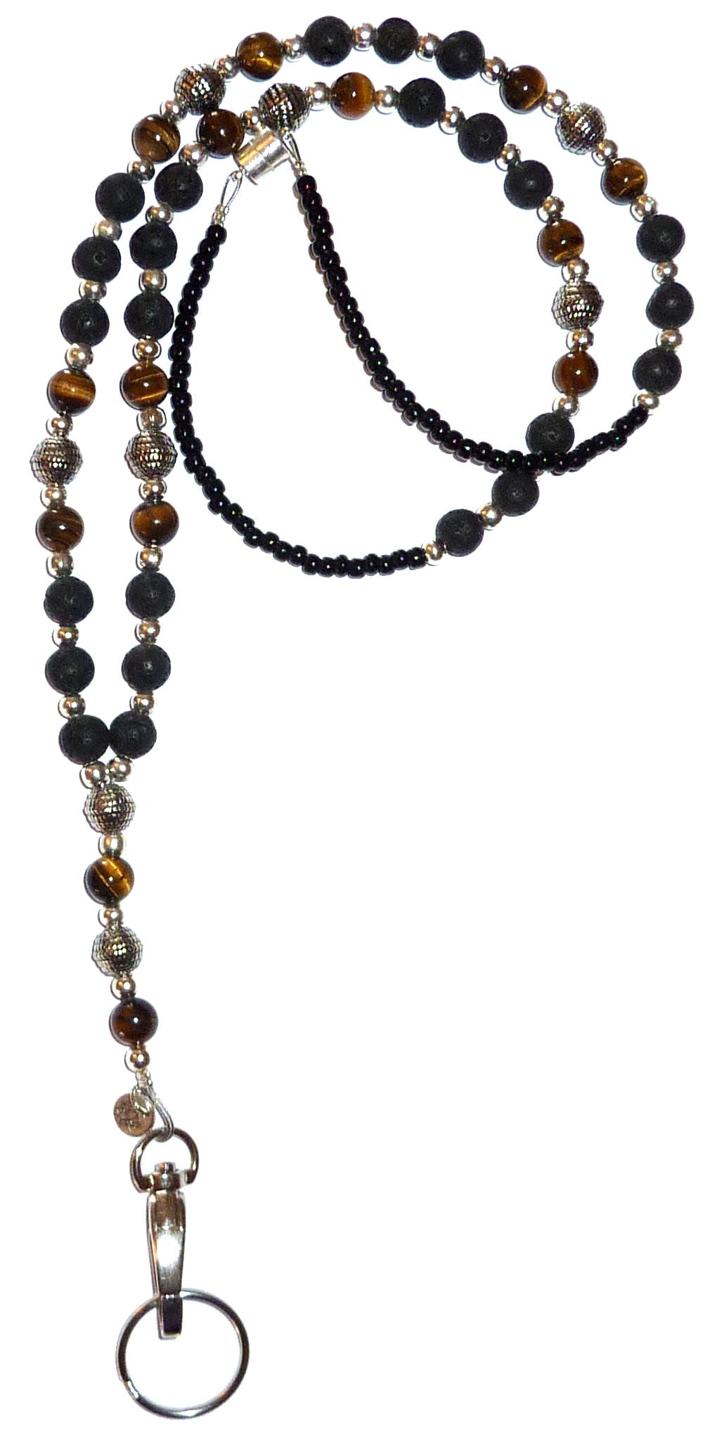 Tigers Eye Slim Fashion Lanyard - Magnetic Breakaway Safety Clasp