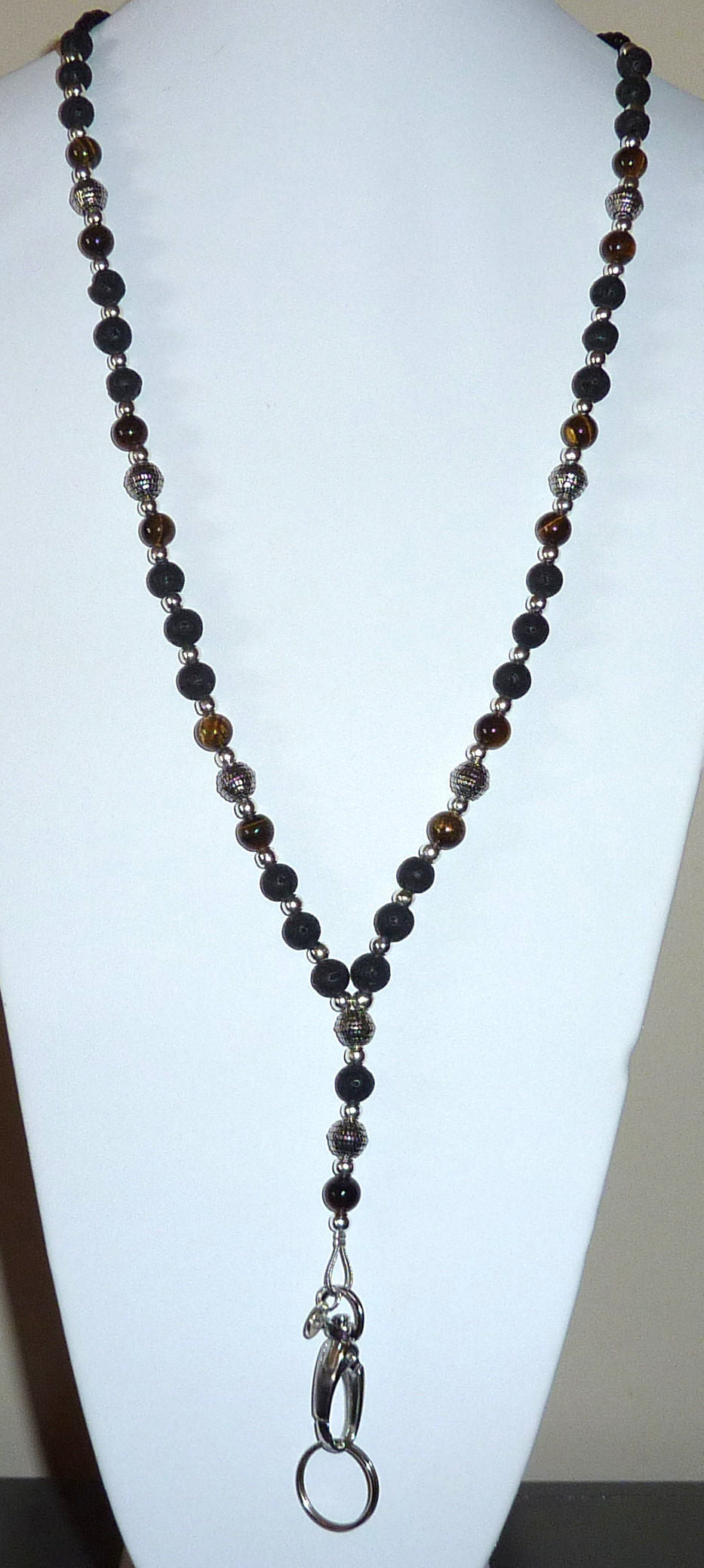 Tigers Eye Slim Fashion Lanyard - Magnetic Breakaway Safety Clasp