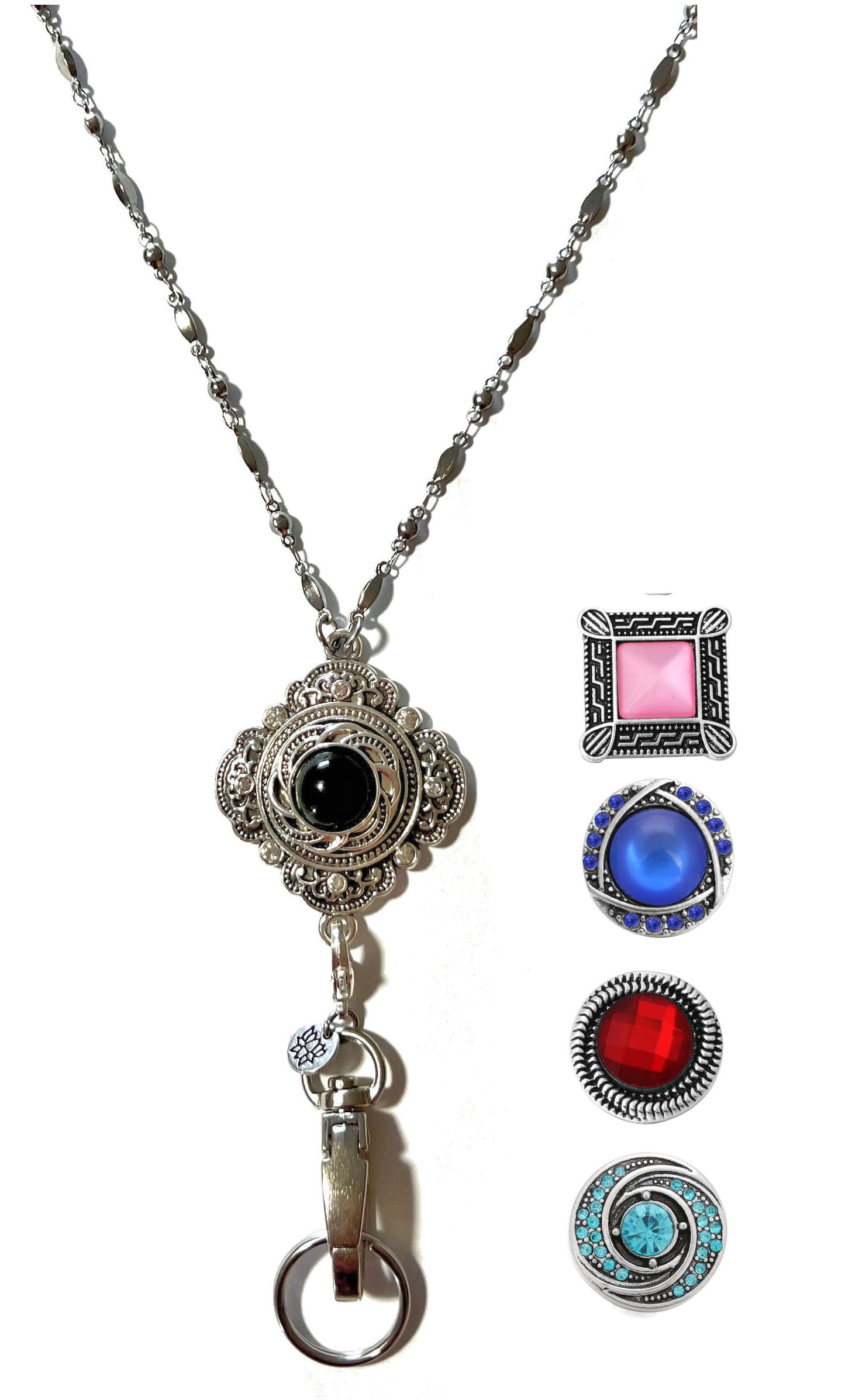 Snap Necklace Pendant Lanyard - NON Breakaway (Decorative)