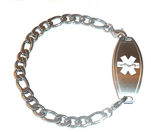 Silver Medical Alert ID Bracelet - 6"