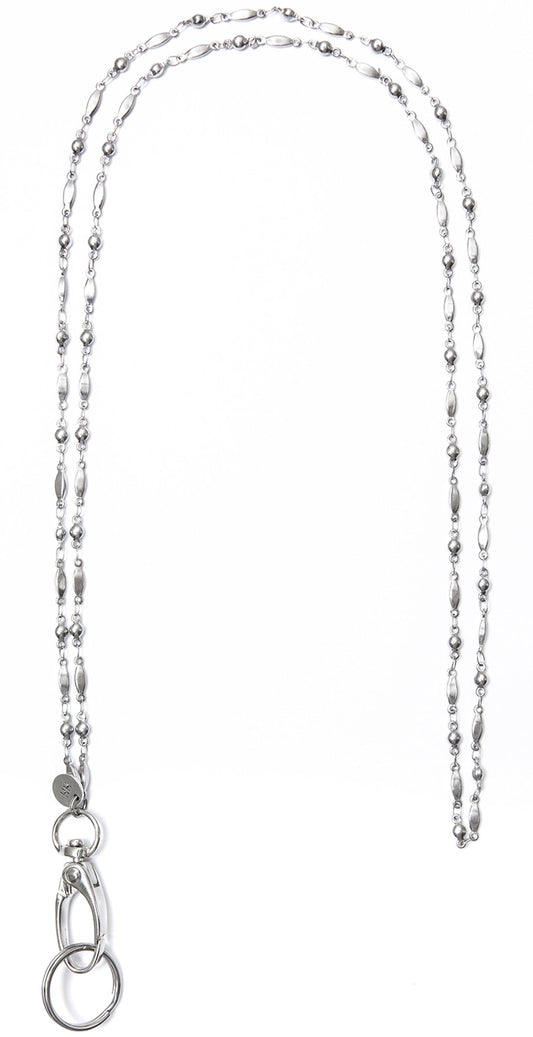 Free Sample - Stainless Steel Chain Women's Lanyard, Stronger, Made in USA Teacher ID Badge Card Holder Keys - Non Breakaway