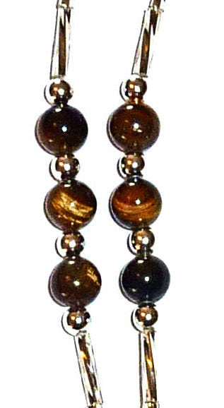 Tigers Eye Super Slim Fashion Lanyard - Magnetic Breakaway Safety Clasp