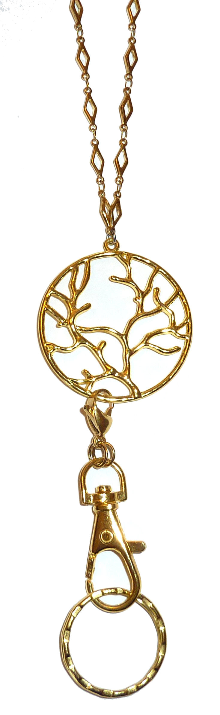Hidden Hollow Beads Lanyard (Trendy Gold Tree Of Life Lanyard)