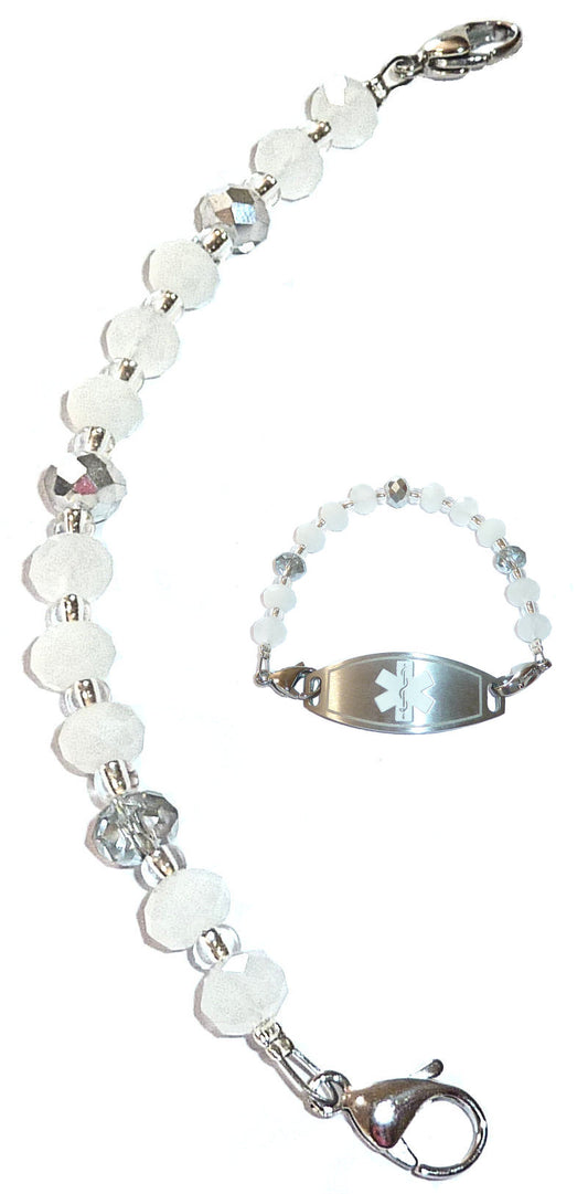 Artistic White Medical Alert ID Replacement Bracelet