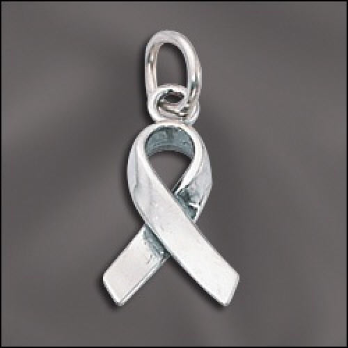 3-D Cancer Awareness Ribbons .925 Sterling Silver