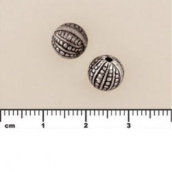 (MP18) Metalized Plastic Beads - Fluted Ball 8mm