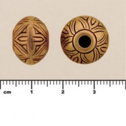 (MP G60) Metalized Plastic Beads - Decorative Oval 11x15mm GOLD