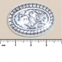 (MP79) Metalized Plastic Beads - Textured Oval Bead 18x24mm