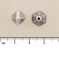 (MP69) Metalized Plastic Beads - Geometric Bicone 11x9mm